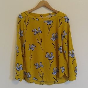 Loft Gold Floral Blouse